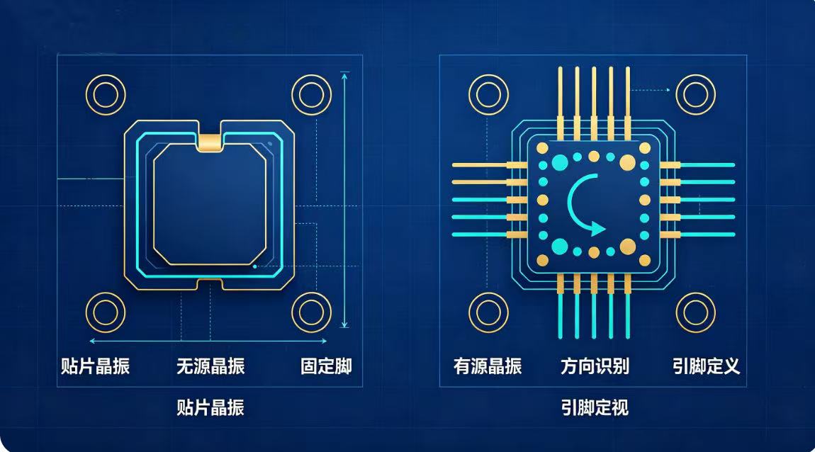 贴片晶振脚位识别指南：无源与有源晶振引脚区分方法